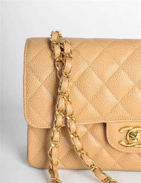 chanel classic flap bag beige small